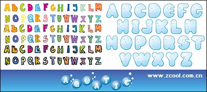 かわいいアルファベットの文字のベクター素材ベクター漫画 - 無料ベクター