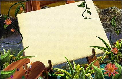 緑籐植物スケッチ風景の PSD ファイル - 無料の psd