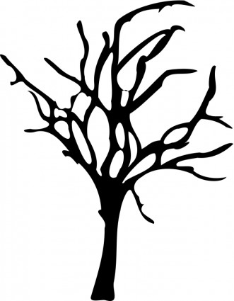 ハロウィーン小さな死んでツリーのベクター クリップ アート - 無料ベクター