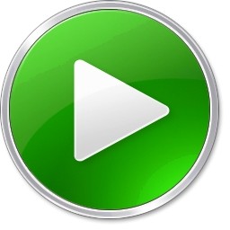 Vista のアイコンが緑色の丸いボタン - 無料アイコンを再生します。