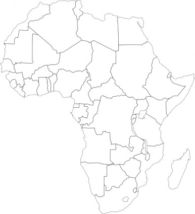 アフリカの政治地図クリップアート ベクター クリップ アート - 無料ベクター
