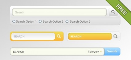 検索入力フィールド Web デザイン - 無料の psd のための 4 種類のデザイン