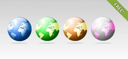 4 無料の地球アイコン Web デザイン - 無料の psd