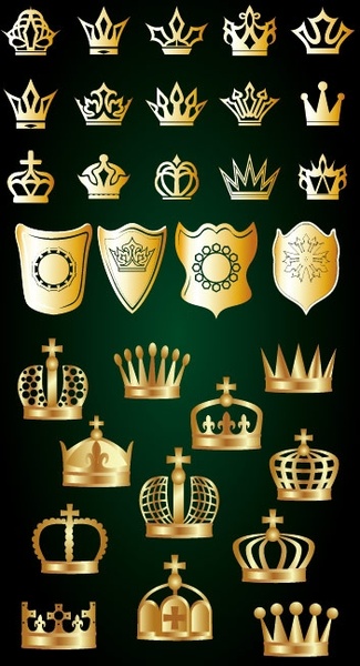 金の王冠と盾のベクター無料ベクター 632.93 KB