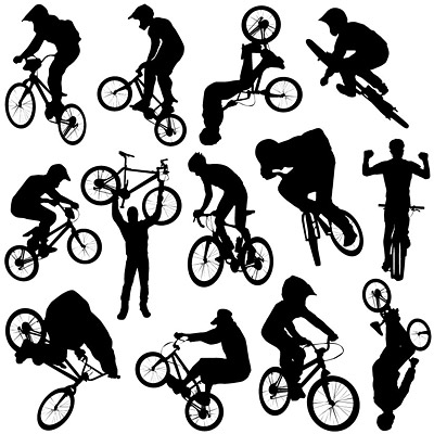 サイクリングのスポーツの数字のシルエット