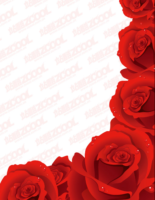 絶妙な赤いバラのベクター素材
