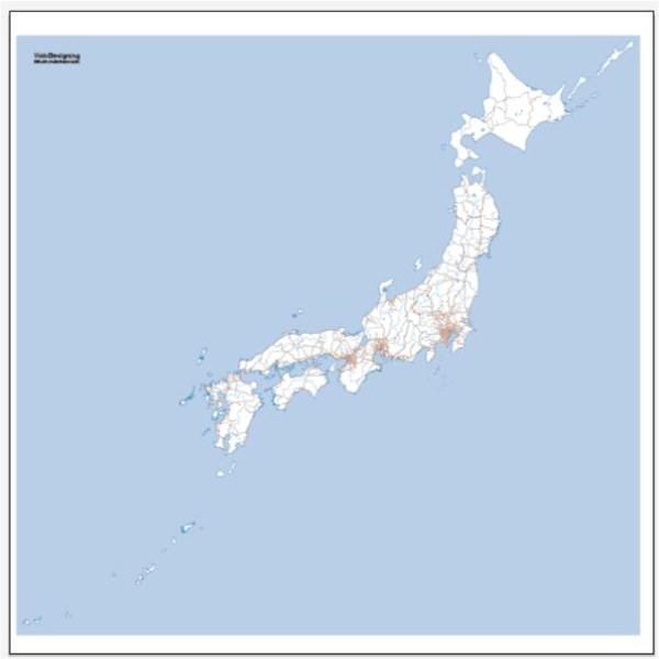 日本地図 + 鉄道ネットワーク ベクトル