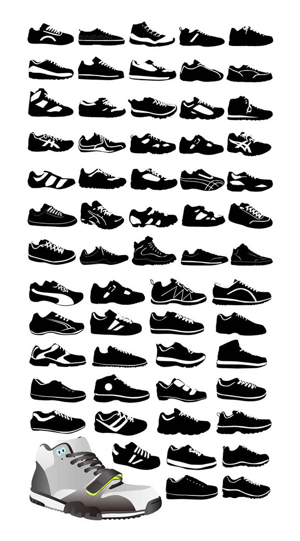 様々 なスポーツの靴ベクトル素材