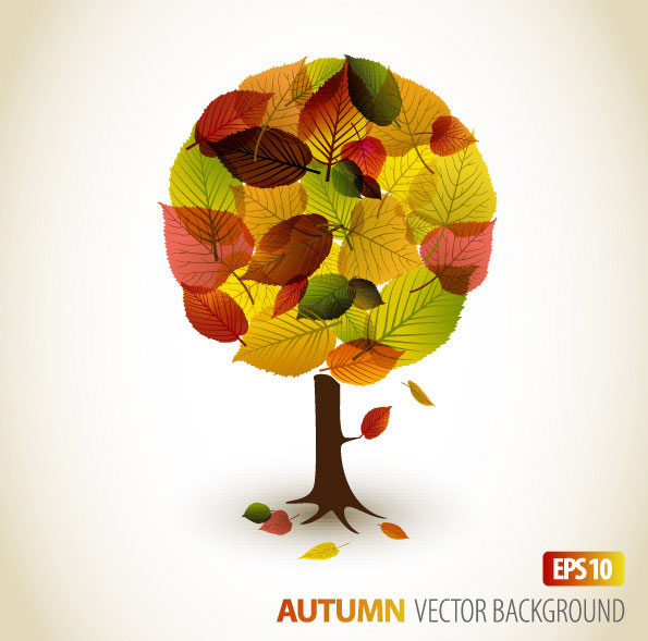 秋の葉のグラフィック ・ デザインのベクトル材料-2