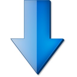 Vista のアイコン - 無料のアイコンに下向き矢印ブルーします。