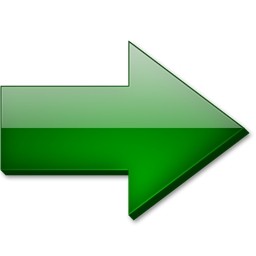 緑の右向き矢印 Vista のアイコン - 無料のアイコン