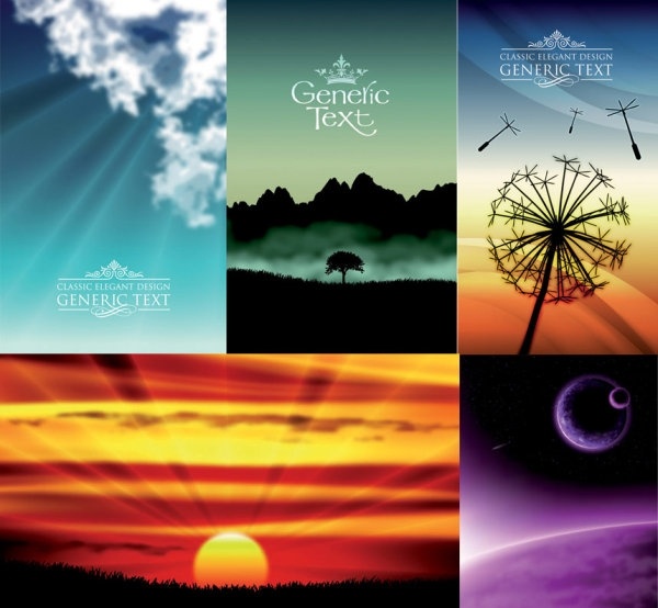 5 リアルな風景ベクター 2 無料ベクター 26.37 MB