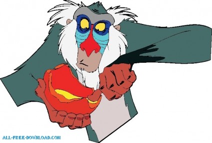 ライオン キング Rafiki002 ベクター漫画 - 無料ベクター