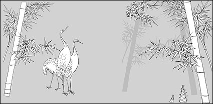 花 49(Bamboo, bamboo shoots, Hok) ベクター工場 - 無料ベクターのベクター線の描画