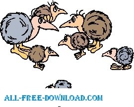 ウーリー鳥ベクター漫画 - 無料ベクター