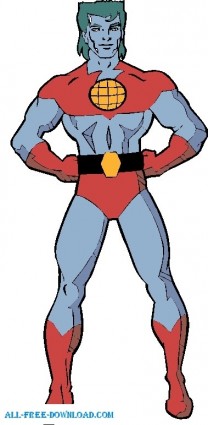 キャプテン ・ プラネット 001 ベクター漫画 - 無料ベクター