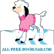 ラム肉身に着けているセーター ベクター漫画 - 無料ベクター