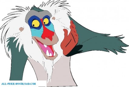 ライオン キング Rafiki004 ベクター漫画 - 無料ベクター