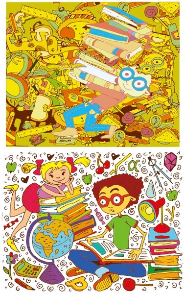 2 チャン xuesheng 研究件名ベクター イラスト無料ベクター 1.48 MB