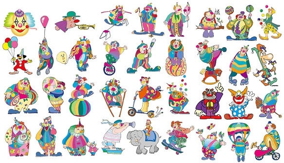 ピエロ セット ベクター無料ベクター 5.48 MB