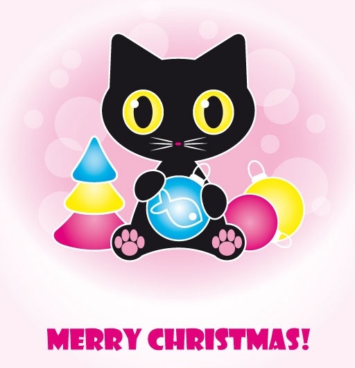 かわいい黒猫クリップアート無料ベクター 460 25 Kb 無料素材イラスト ベクターのフリーデザイナー