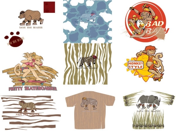 漫画の動物のベクター パターン無料ベクター 8.03 MB