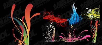 ベクター材料の動的行ベクター花 - 無料ベクター