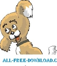 子犬リスニング 1 ベクター漫画 - 無料ベクター