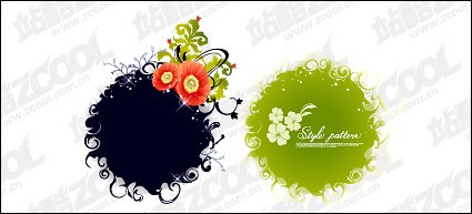 インクの花のパターンのベクターの花 - の前に無料ベクター