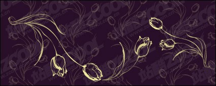 手描きのチューリップ スタイル ベクター花 - 無料ベクター