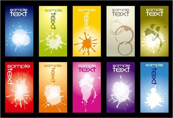 実用的なインクのしみカード テンプレート ベクター無料ベクター 462.37 KB