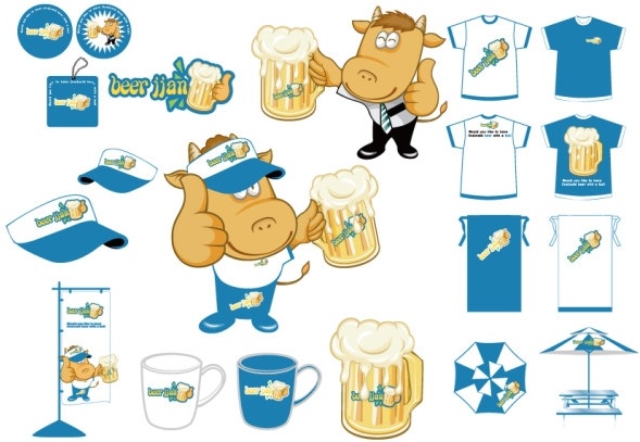 手動牛肉ビール vi 無料ベクターの 1 セット 2.37 MB