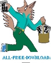 論文ベクター漫画 - 無料ベクターを持つオオカミ