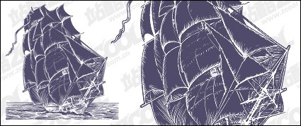 ペン画風セーリング ベクター素材ベクター misc - 無料ベクター