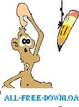 鉛筆のベクター漫画 - 無料ベクターを持つサルします。