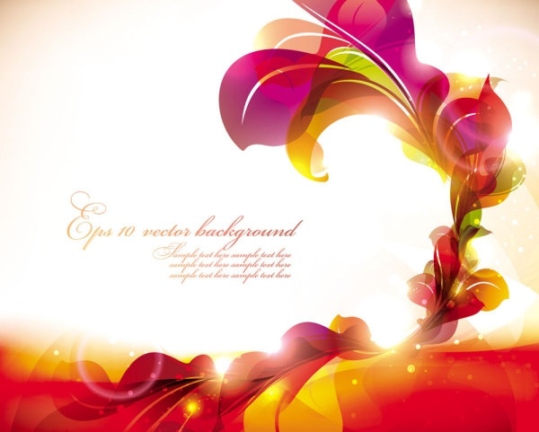 輝き明るい花柄背景 02 ベクター無料ベクター 4.07 MB