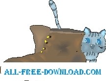 子猫を隠すベクター漫画 - 無料ベクター