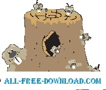 ウッド チャック家族ベクター漫画 - 無料ベクター