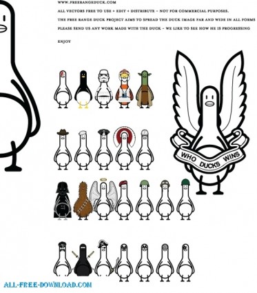 ベクター漫画 - 無料のベクターをアヒルします。