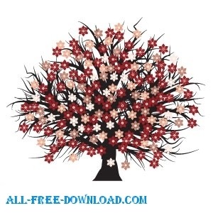 開花ツリー ベクターその他 - 無料ベクターをベクターします。
