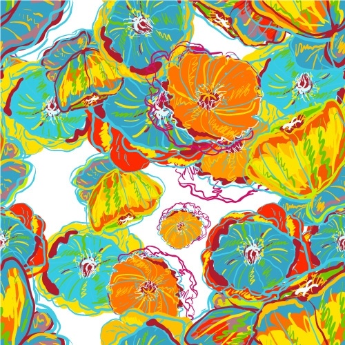 美しい手塗りのパターン背景 03 ベクター無料ベクター 3.49 MB