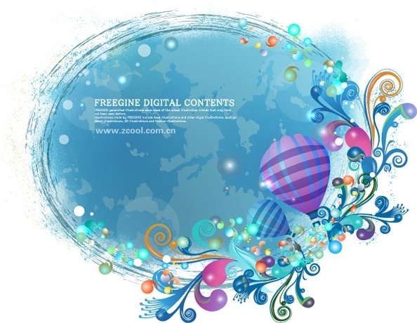 熱気球とカラフルな背景パターン ベクター無料ベクター 6.76 MB