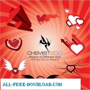 異なる芸術ベクターを中心に-無料ベクターの心