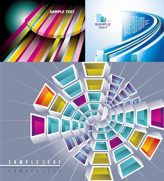 三次元ベクター背景行無料ベクター 1.01 MB