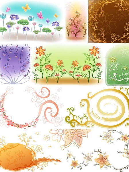 新鮮な花手塗りの背景ベクター ケース 2 無料ベクター 11.60 MB