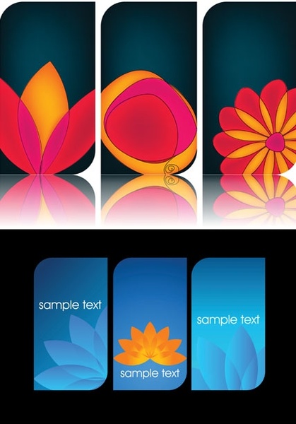 シンプルな花カード背景ベクター無料ベクター 1.20 MB