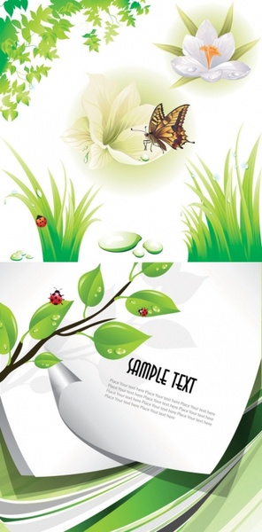 緑の自然な背景パターン ベクター無料ベクター 7.13 MB