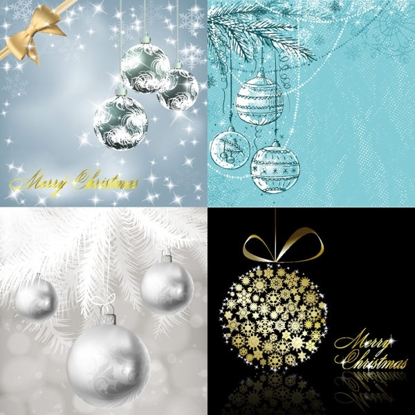 クリスマス ボールの背景ベクター無料ベクター 14.45 MB