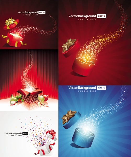 お祝いクリスマス ギフト背景ベクター無料ベクター 6.76 MB