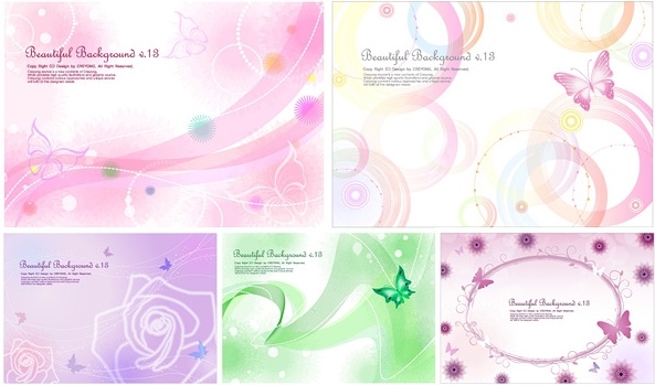 蝶や背景のベクター無料の 5 行ベクター 10.60 MB